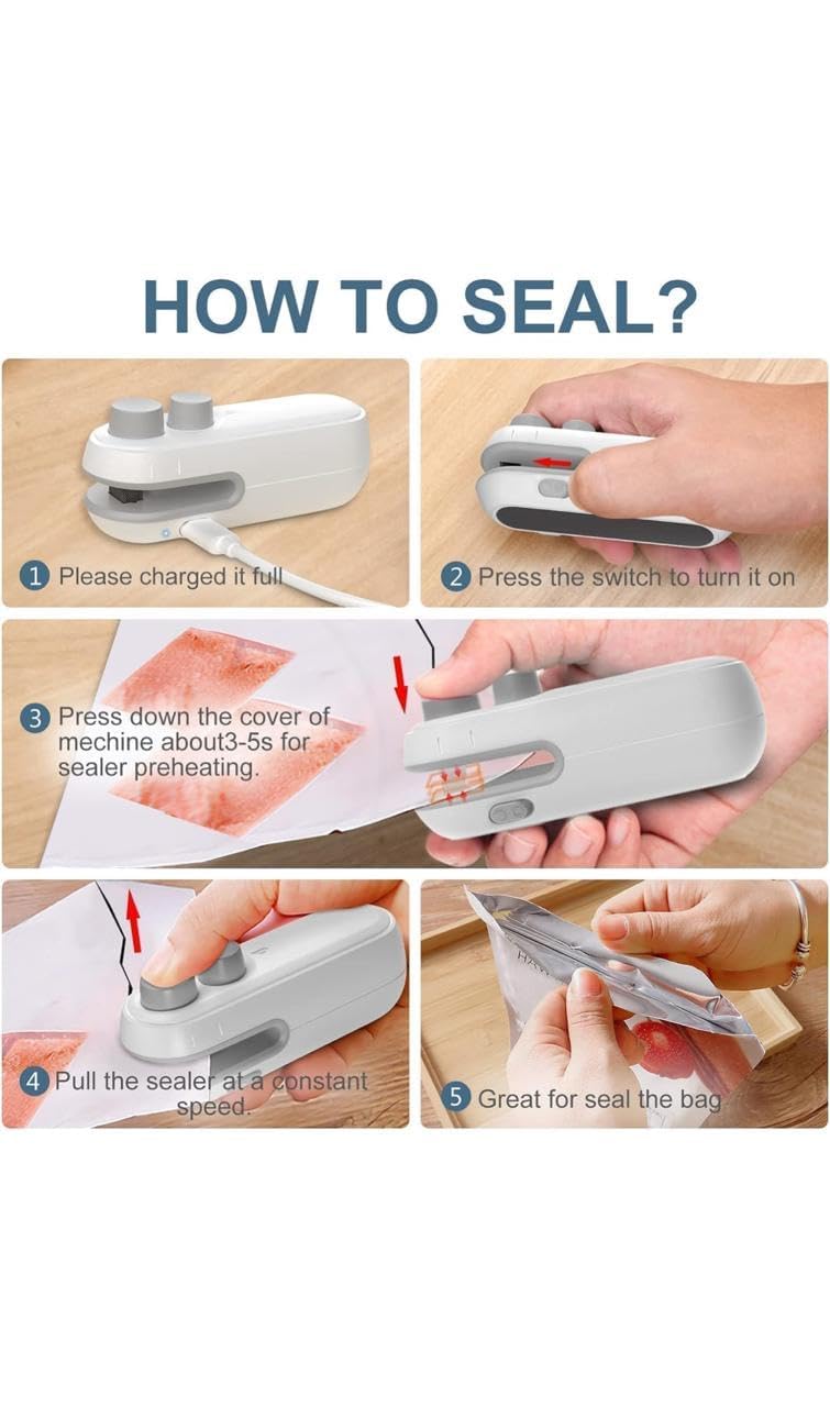 Premium Packet Sealer for Chips, Snacks, Traveling Food Packets
