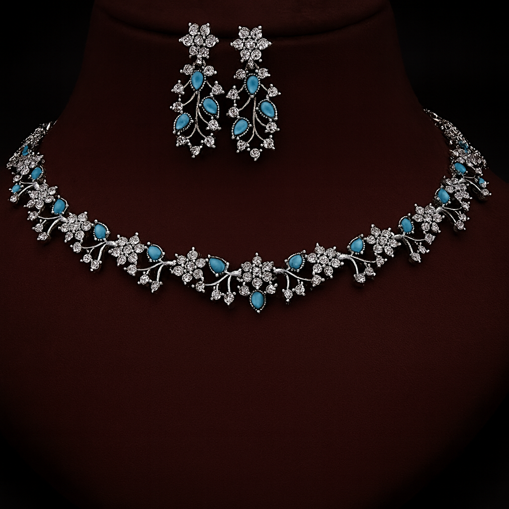 Trending Silver Plated Stylish Traditional Necklace