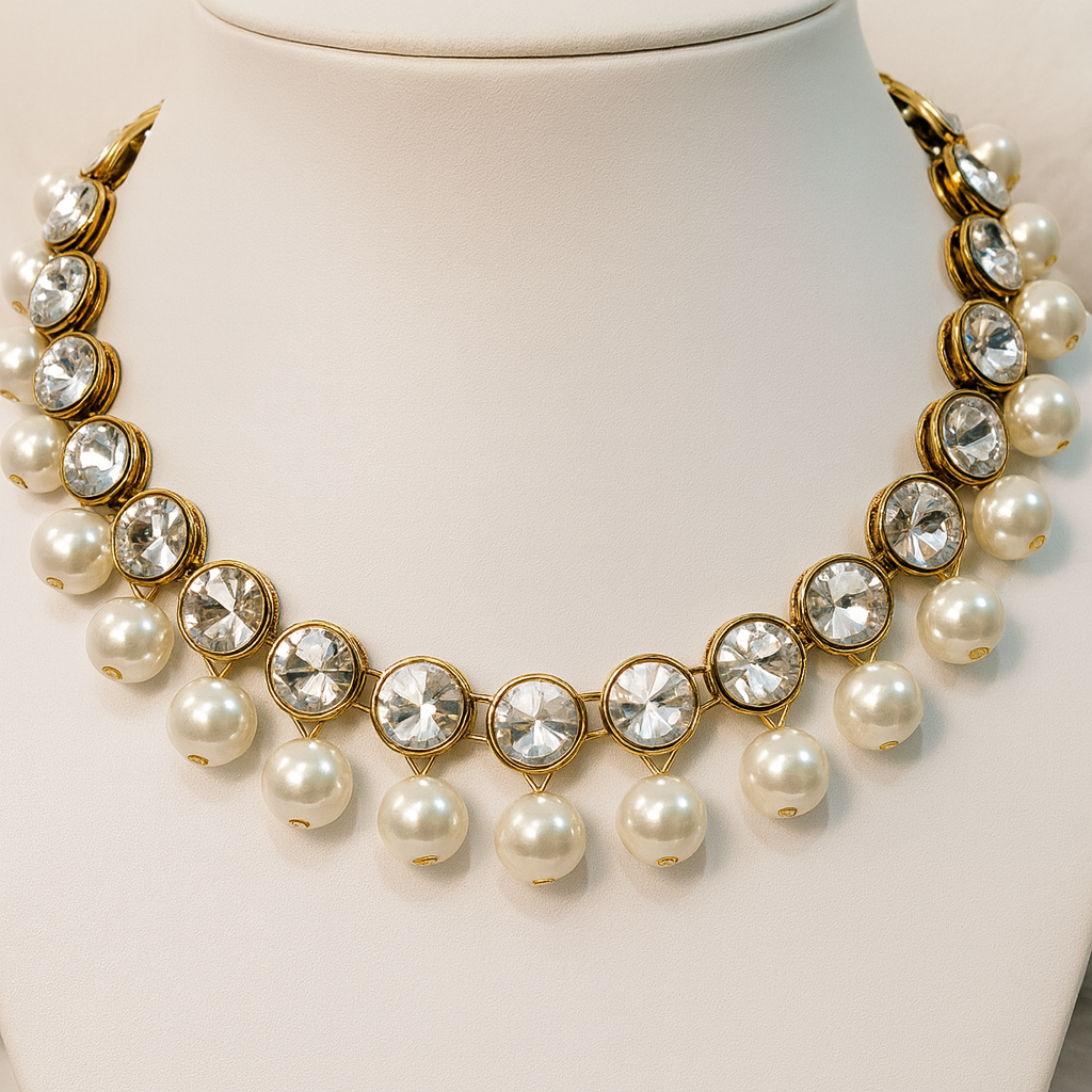 Trendy Alloy & Kundan Beads Necklace Set